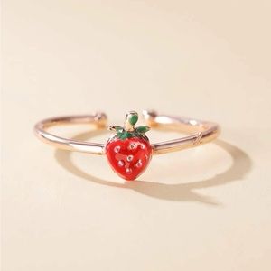 🎉 New Strawberry Rose Gold Plated Adjustable Ring